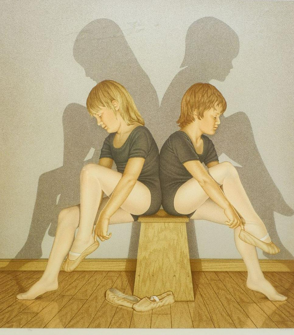 Limited Edition Print signed D.P. Brown '82, 24" x 22: Limited Edition Print signed D.P. Brown '82, 24" x 22 3/4", "Young Ballerinas".