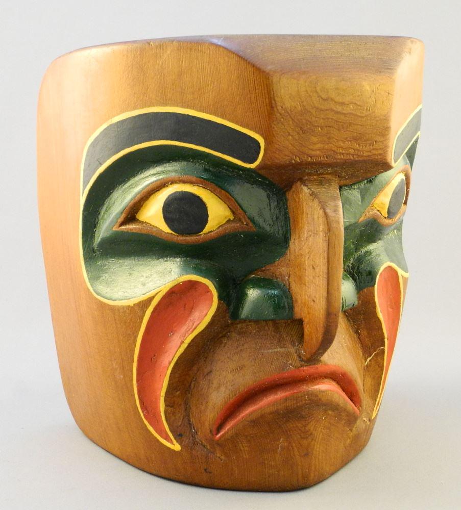 Northwest Coast "Hawk Man" Mask signed Art Nicolaye (1 of 6)