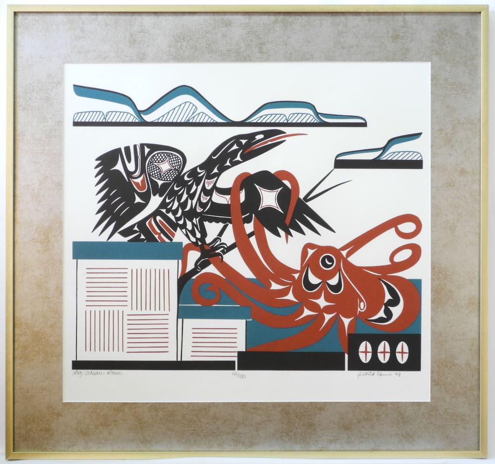 Nuu Chuh Nulth Serigraph signed Patrick Amos, 18 1/2" x (1 of 5)