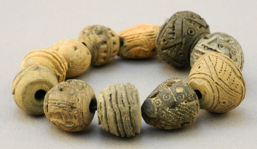 Strand of Pre-Columbian Terracotta Spindle Whorls (11 (1 of 2)