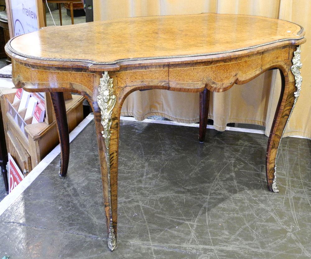 Louis XV Style Inlaid Walnut & Ormolu Bureau Plat, 29 (1 of 9)