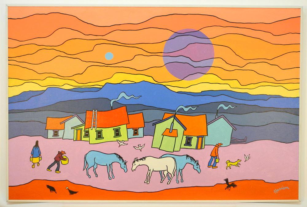 Acrylic on Board signed (Ted) Harrison 1981, 24" x 36, (1 of 14)