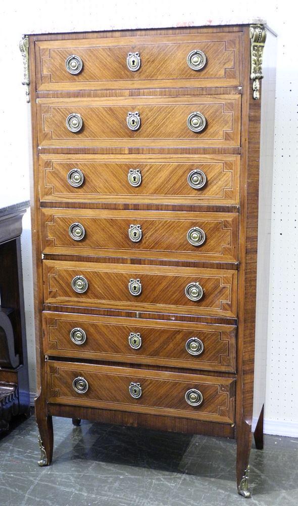 French Empire Semainier, 57 7/8" high, small losses. (1 of 9)