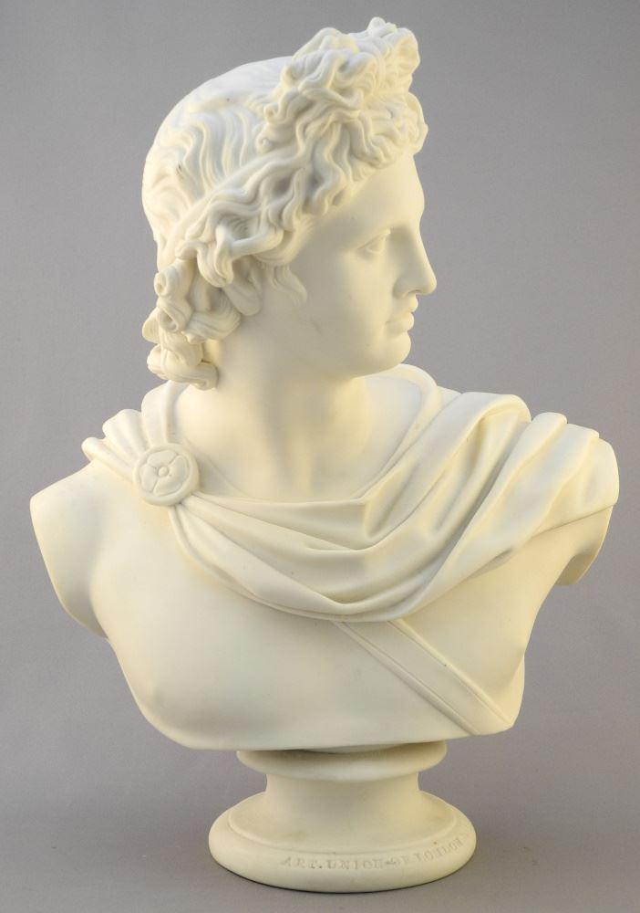 Parian Ware Bust "Apollo", London Art Union 1881, 13 (1 of 8)