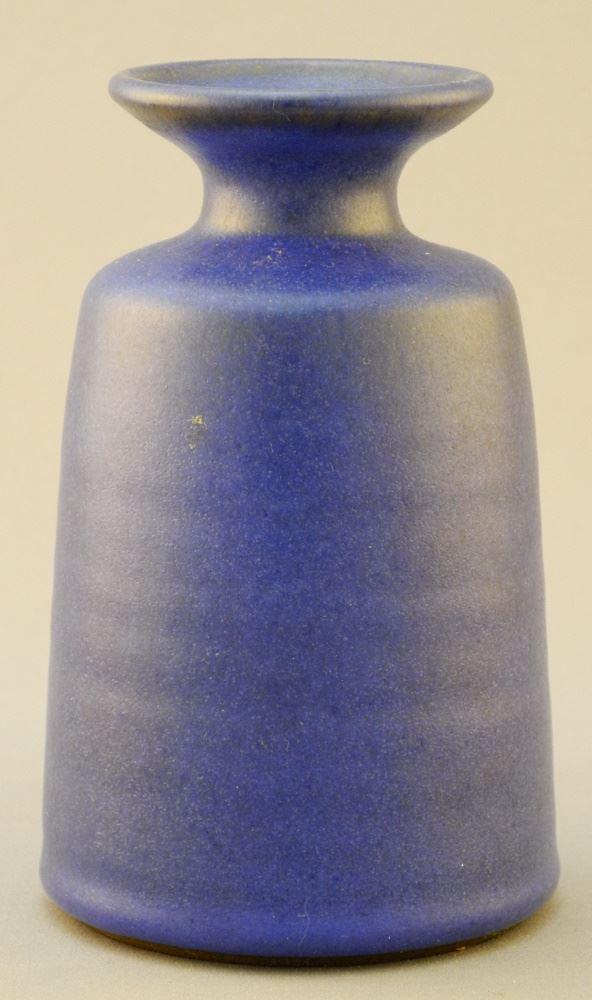 Grove Pottery Tapered Vase, Cobalt Glaze, 5" high.: Grove Pottery Tapered Vase, Cobalt Glaze, 5" high.