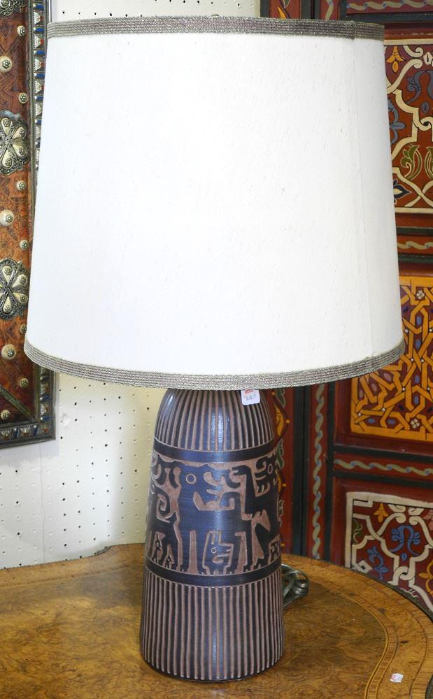 Jan Grove "Fable Animals" Pottery Table Lamp, base 16" (1 of 5)