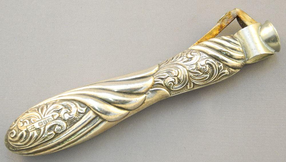 Hallmarked Silver Cigar Cutter, 5 3/8" length. (1 of 10)