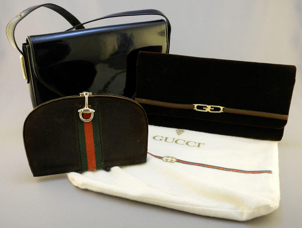 2 Gucci Designer Handbags (1 Black Patent & 1 Brown (1 of 7)