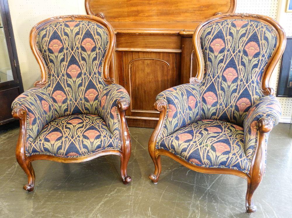 Pair of William Morris Upholstery Armchairs. (1 of 4)