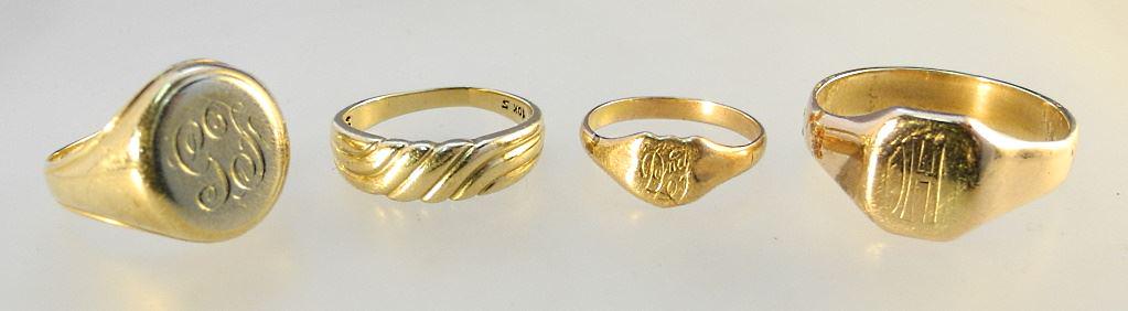 4 10K Gold Rings, 14.44 grams. (1 of 3)