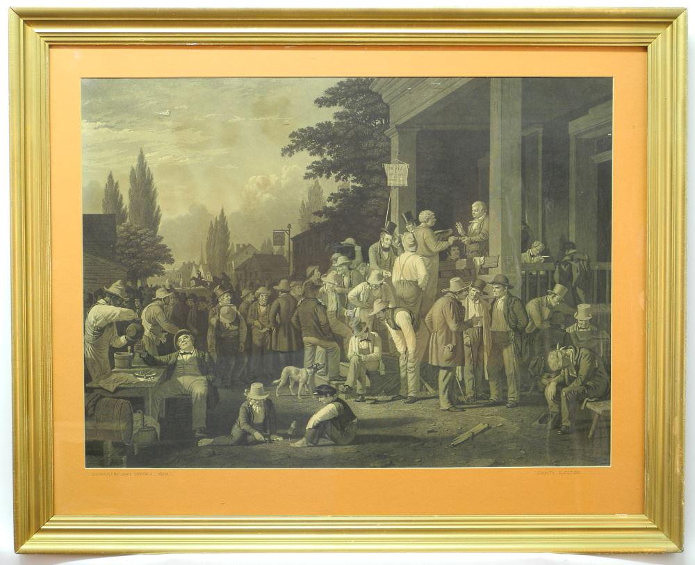 19th Century Engraving "Country Election" Engraved by: 19th Century Engraving "Country Election" Engraved by John Sartain 1854.