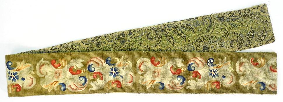 Victorian embroidered bell pull, 65" length. (1 of 4)