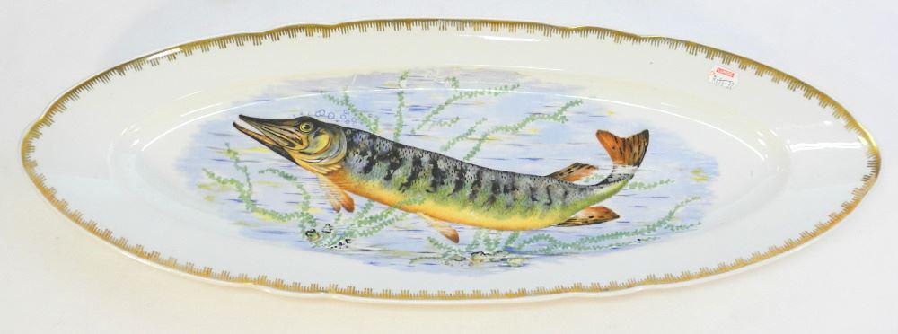 French Porcelain Fish Platter, 23 3/4" wide. (1 of 2)