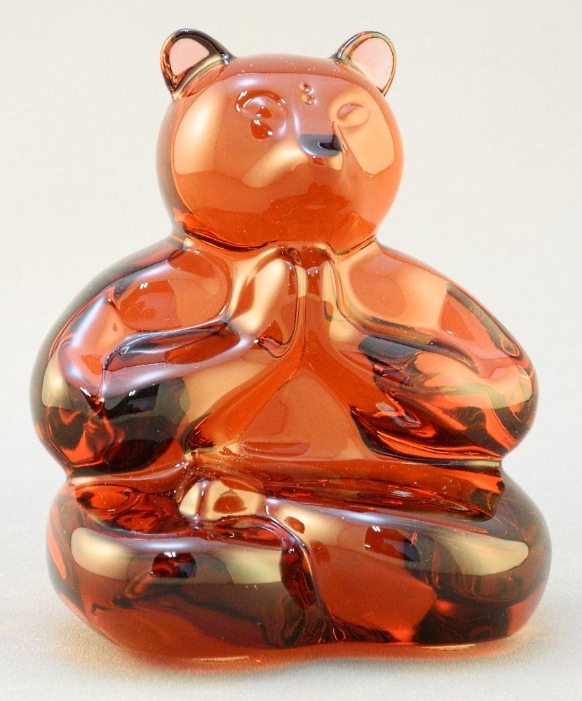 Baccarat Red Bear, 3 1/2". (1 of 3)