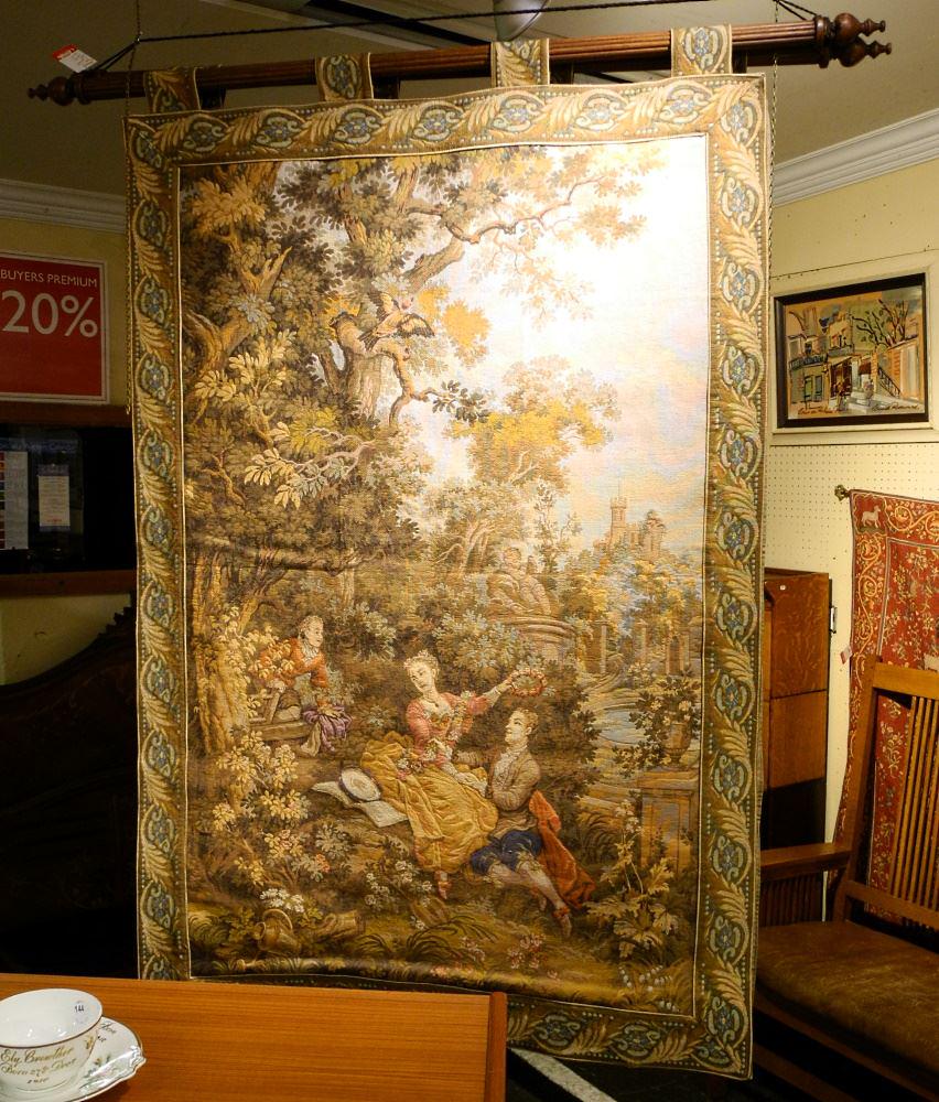 Pair of Fragonard Tapestry Panels with Mounting Bars, (1 of 2)