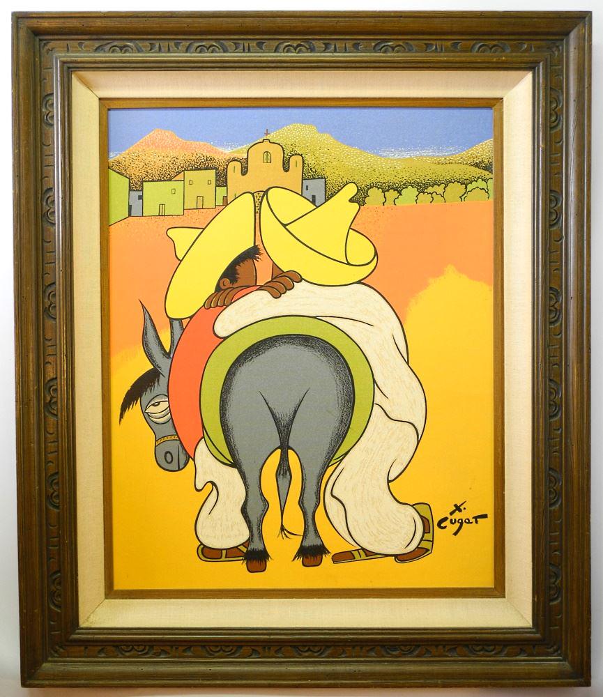 Oil on Canvas signed X.(Xavier) Cugat, 29 1/2" 23 1/2",: Oil on Canvas signed X.(Xavier) Cugat, 29 1/2" 23 1/2", "You Bet Your Ass".