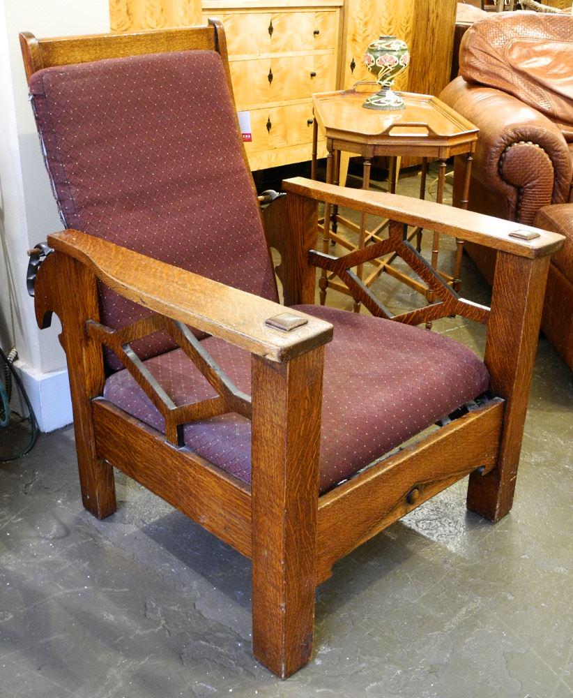 Oak Arts & Crafts Morris Style Armchair. (1 of 3)