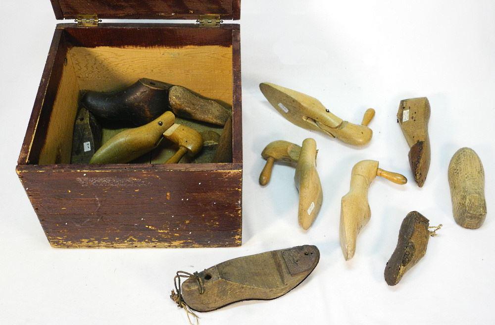 Wood Crate of Vintage & 19th Century Shoe Lasts, 13 (1 of 3)