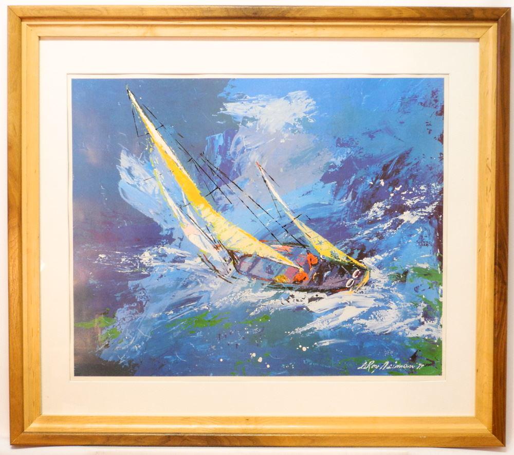 Colour Print by Leroy Neiman 20 1/2 x 25", "Sailboats" (1 of 2)
