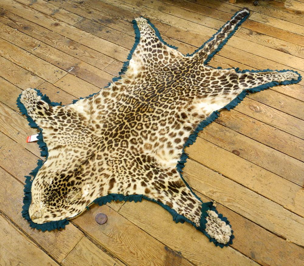 Leopard Skin, Canvas Backing with Green Felt Margin, (1 of 2)