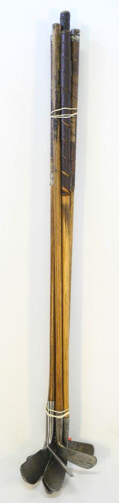 6 Various wood Shaft Golf Clubs including 1 Jock Brown (1 of 2)