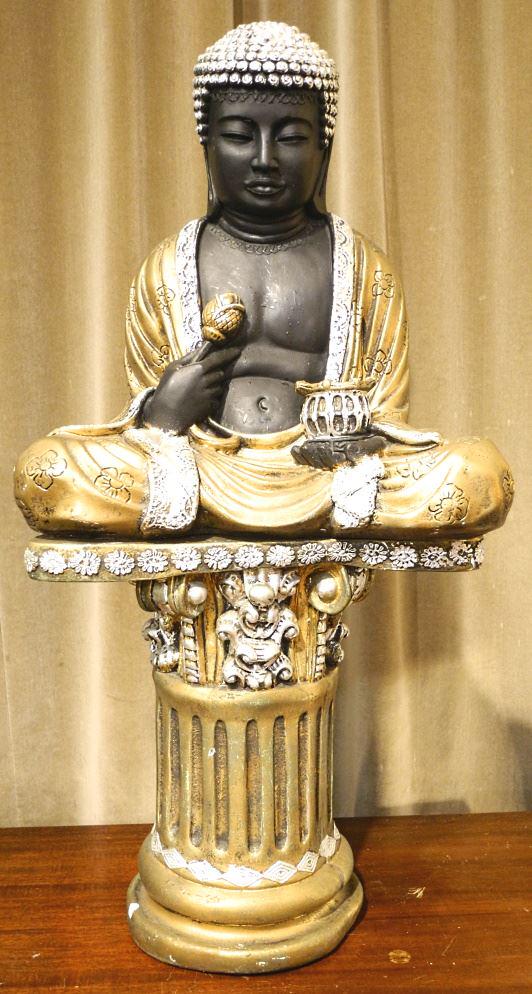 Cast Composition Figure of the Buddha on Pedestal, 35". (1 of 1)