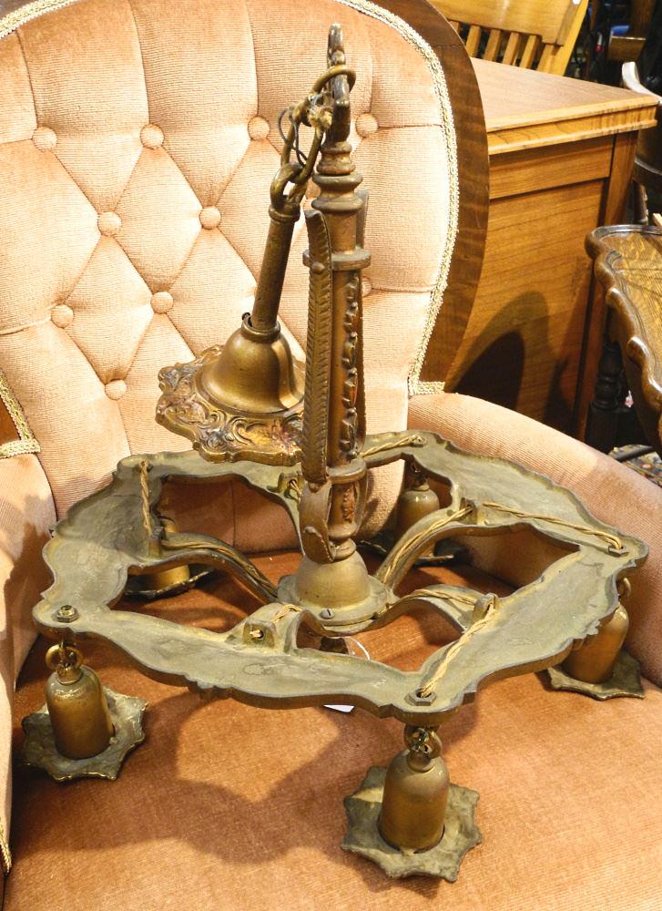 1920's Cast Metal Light Fixture, 18" diameter. (1 of 2)