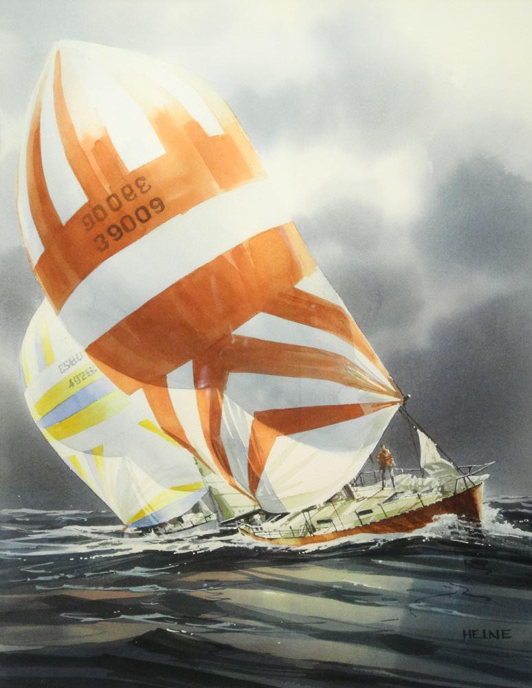 Watercolour signed (Harry) Heine, 22 1/2" x 17 7/8", (1 of 4)