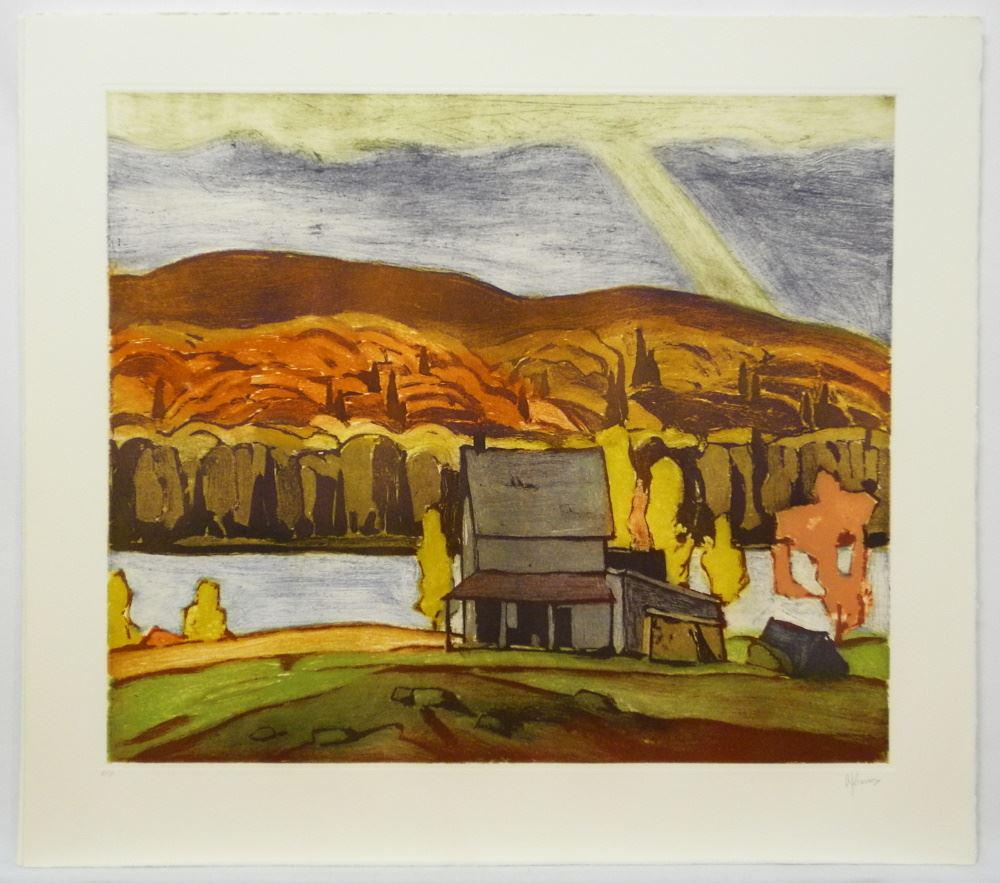 Unframed Coloured Print signed A.J. Casson, 96/100, 22 (1 of 3)
