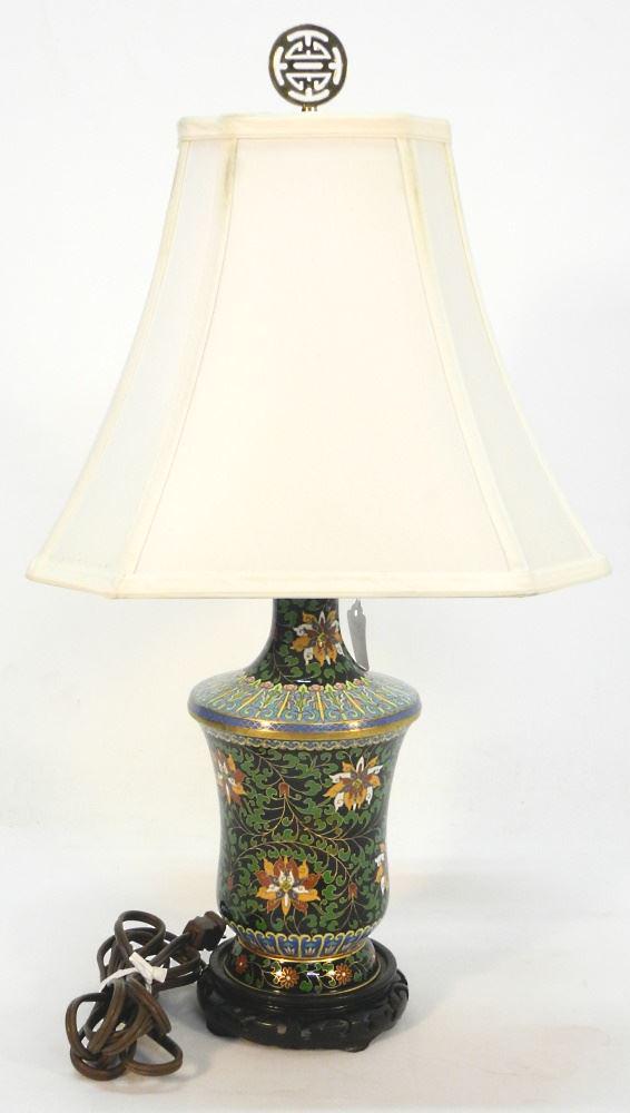 Cloisonne Table Lamp with shade. (1 of 2)