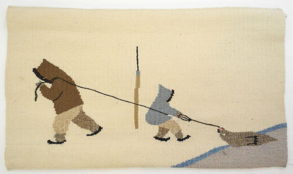 Inuit Weaving signed Eeeseemailie/ Kakee, 4/10, 17 3/4" (1 of 4)