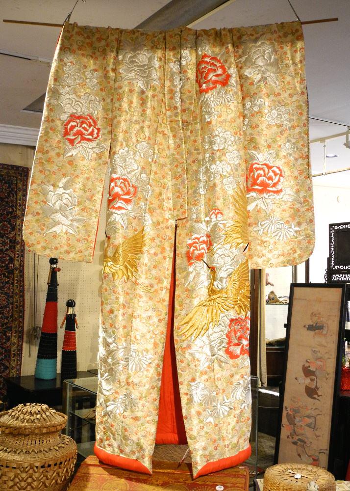 Japanese Wedding Kimono, approximately 68" length. (1 of 1)