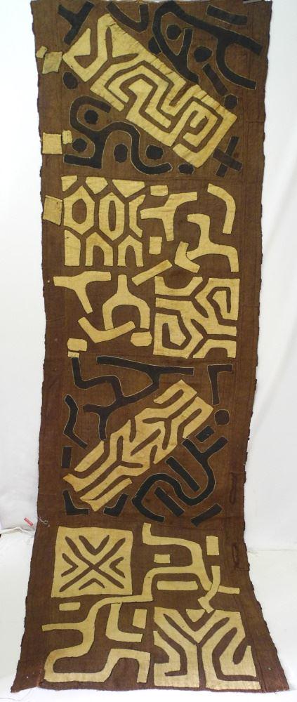 Kuba Raffia Textile from Congo, approximately 7'10" x (1 of 3)