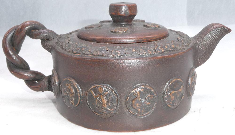 Purple Clay "Twelve Zodiacs" Teapot, 7 1/4" length, (1 of 7)