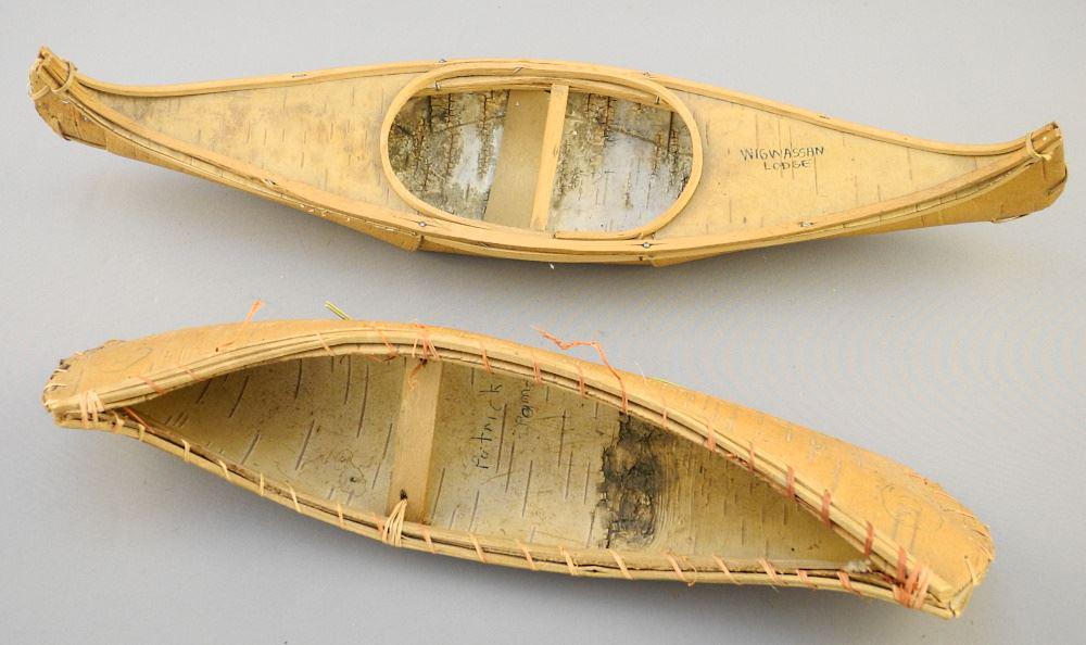 Birch Bark Canoe & Kayak, 12" & 14" length, both (1 of 2)