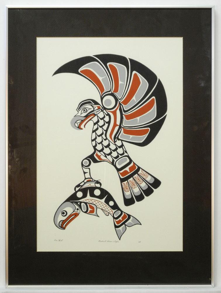 Kwagiulth Serigraph signed Ross Hunt, 20 1/2" x 14", (1 of 3)