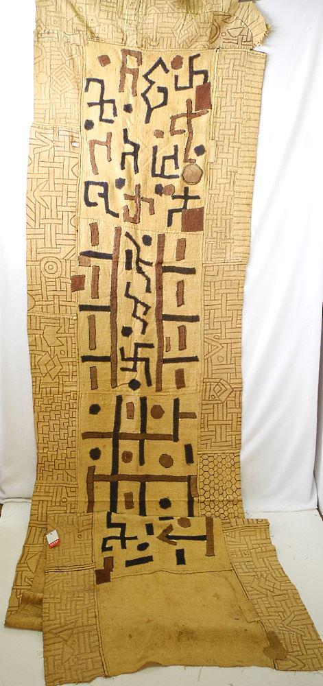 Kuba Raffia Textile from Congo, approximately 11'8" x (1 of 4)