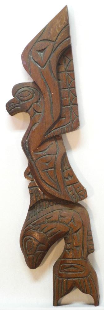 Northwest Coast Carving monogrammed RG, 21 1/4" high. (1 of 2)