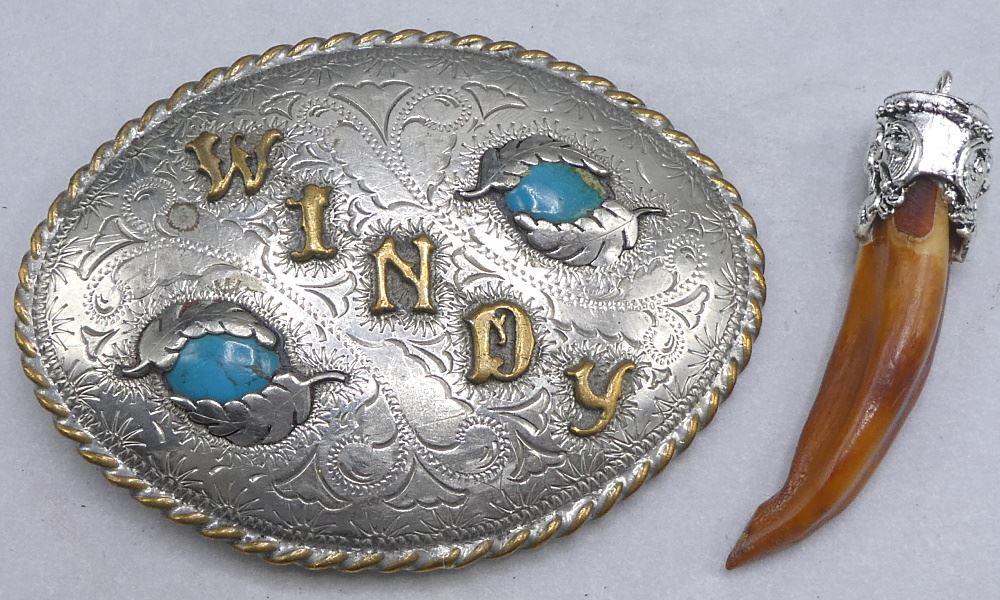 "Windy" Belt Buckle & Wolf's Fang Pendant, buckle 3 (1 of 2)