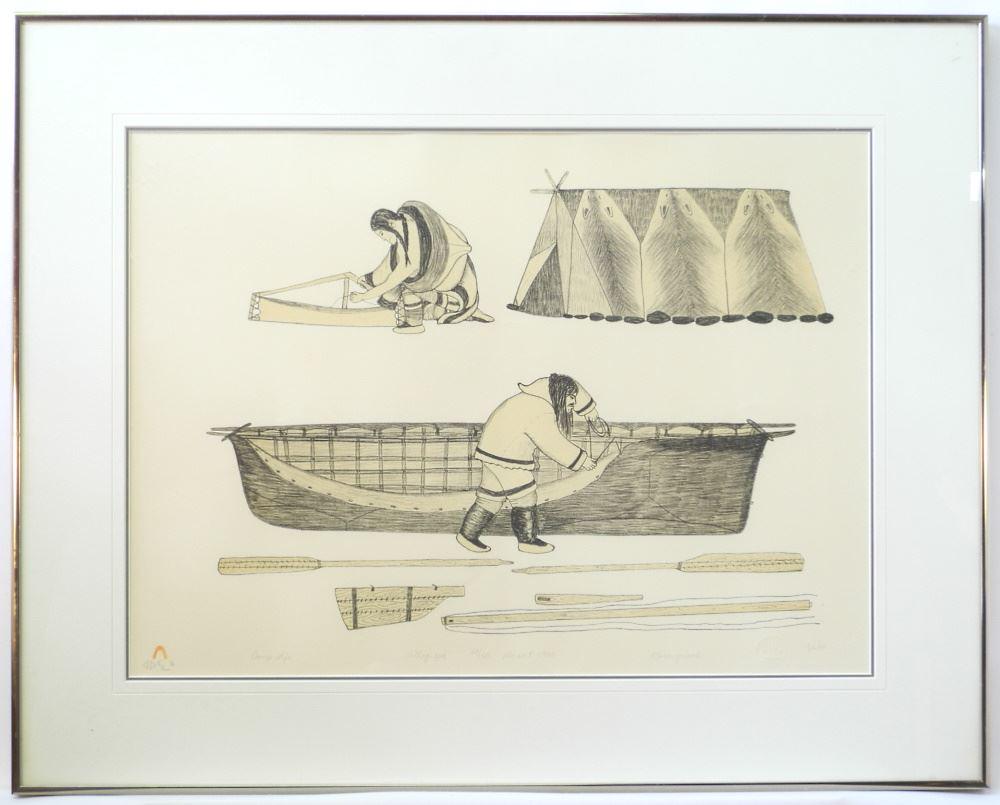 Inuit Lithograph signed Kananginak #37/50, 16 1/4" x 22 (1 of 4)
