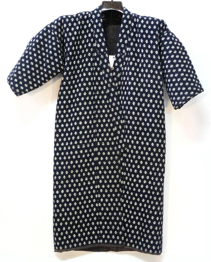 Child's Indigo Ikat Winter Kimono, approximately 36": Child's Indigo Ikat Winter Kimono, approximately 36" high.