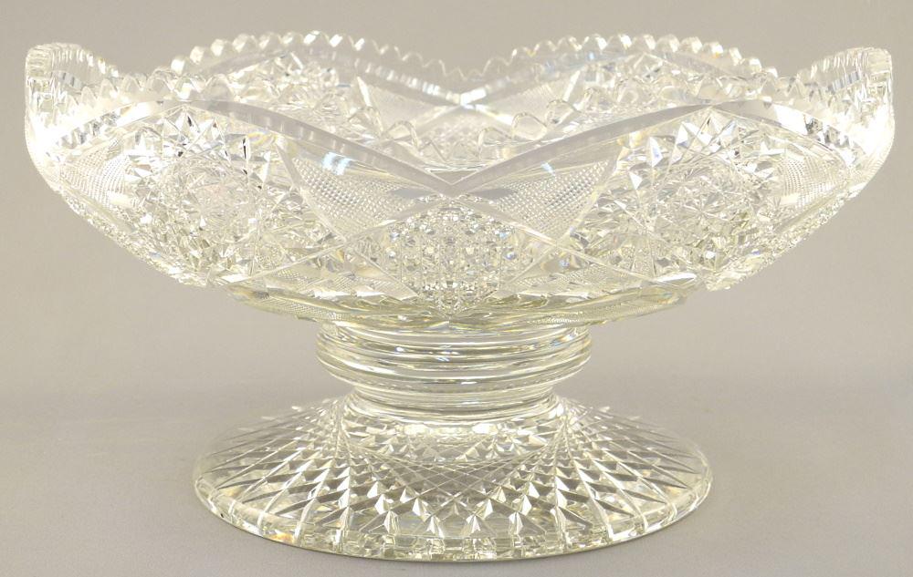 Cut Glass Lead Crystal Bowl, 10 3/4" diameter. (1 of 2)