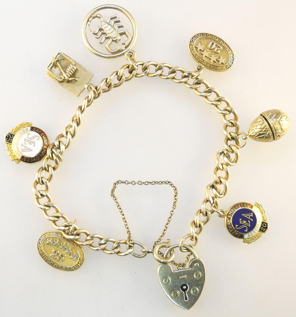 9K Gold Sweetheart Bracelet & Charms (3-10K / 2-9K / (1 of 2)