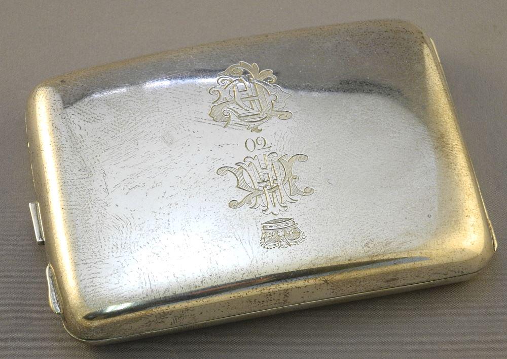 Hallmarked Silver Cigarette Case, 4 1/2" length, 157 (1 of 4)
