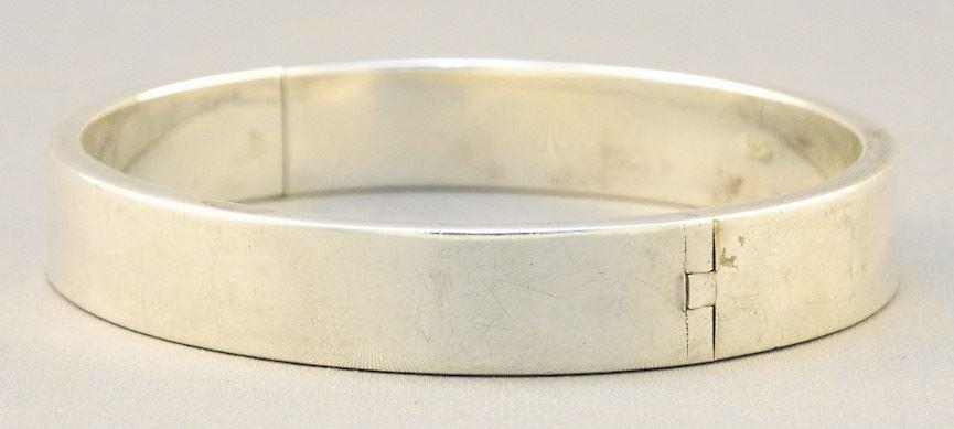 Sterling Silver Hinged Cuff Bracelet, 17.41 grams. (1 of 2)