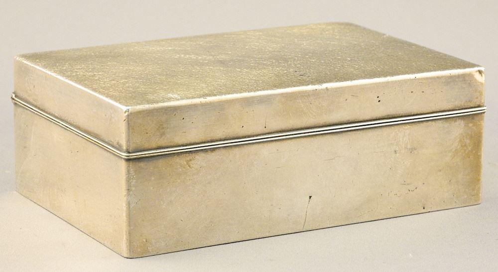 Musashiya Japanese Ginsei Silver Box, total weight: Musashiya Japanese Ginsei Silver Box, total weight approx 346 grams.