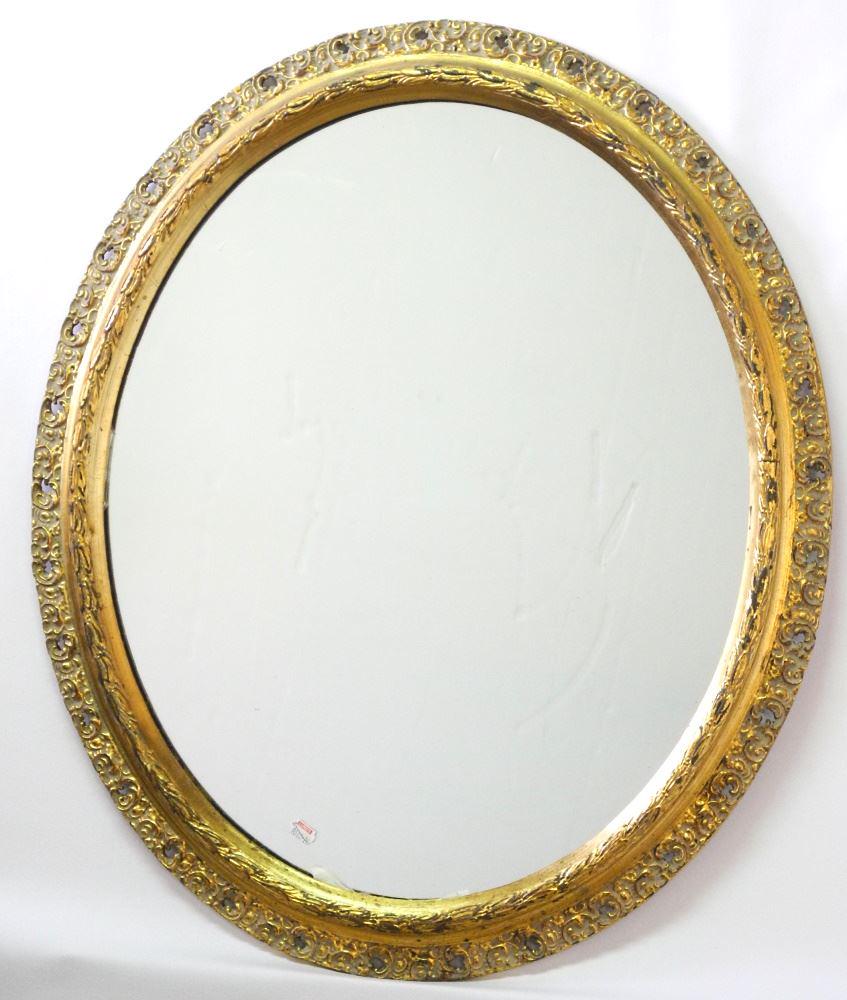Gilt Framed Oval Mirror, 28" x 22". (1 of 1)