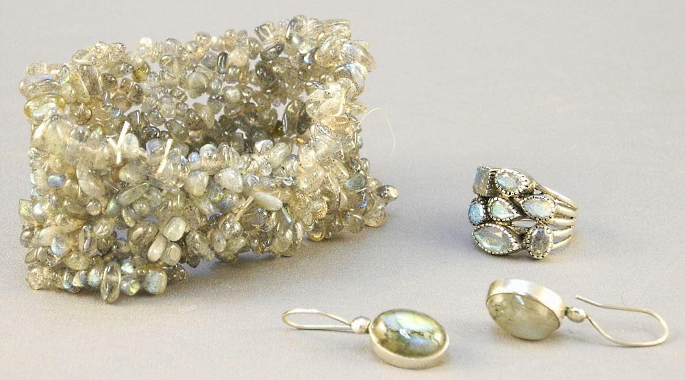 Labradorite Collection: Stretch Bracelet/ Silver Ring & (1 of 1)