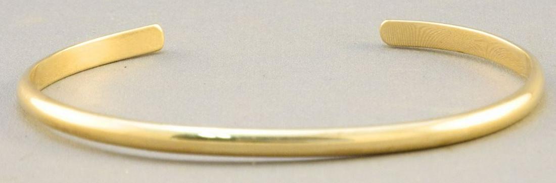14K Yellow Gold Tiffany Style Bangle Bracelet, 12.35 (1 of 2)