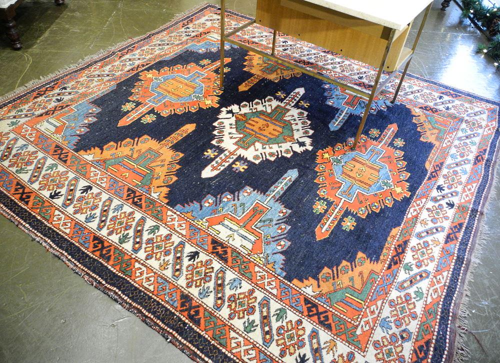 Caucasian Carpet approximately 76 1/2" x 74". (1 of 6)